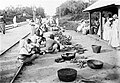 Market in Lelydorp at railway stop Landsspoorweg