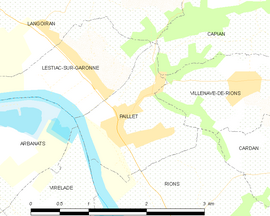 Mapa obce Paillet