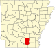 Map of Arkansas highlighting Bradley County