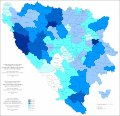 Удео Срба у Босни и Херцеговини по општинама 1971. године