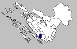 Biogradin sijainti Zadarin piirikunnassa