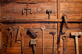 Cooper's tools At Blandy's Wine Lodge, Funchal, Madeira.jpg