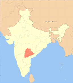 Kart over Telangana