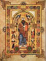 Kristus valtaistuimella. Book of Kells.