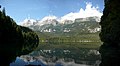 Tovel lake from the east side, an alpine lake in the province of Trento (Italy)