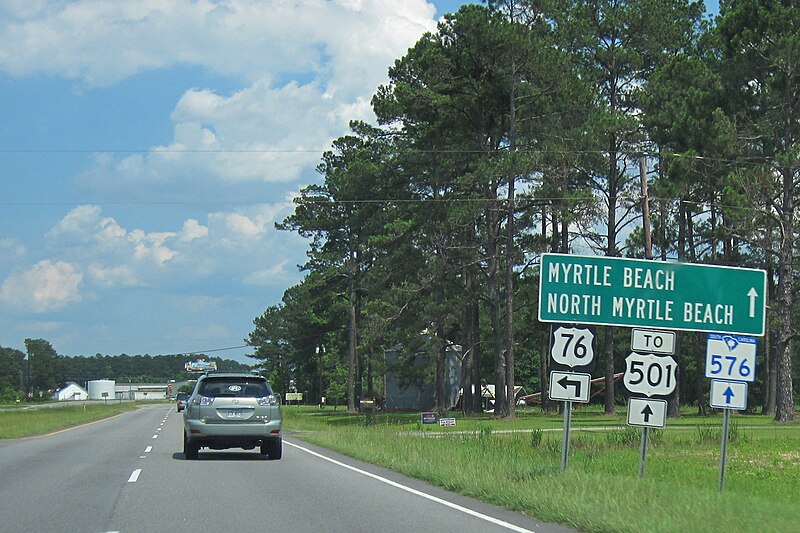 File:US76 Left, US501 and SC576 signs (29397356442).jpg