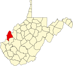 map of West Virginia highlighting Mason County