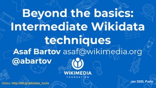 (Ingelesez) Beyond the basics - Intermediate Wikidata techniques (pdf, 66 orr.)