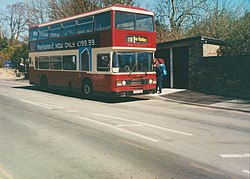 East Yorkshire Leyland Olympian 530 in Sewerby on route 10 from Flamborough to Bridlington in April.