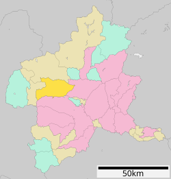 Location of Higashiagatsuma in Gunma Prefecture