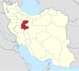 Markaziprovinsens läge i Iran