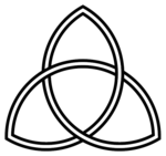 Trubbig triquetra exakt bildad av tre överlappade Vesica piscis-symboler.