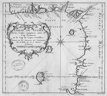 Antic mapa francès del golf de Guinea