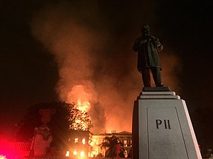 Incendio del Museo Nacional de Brasil.