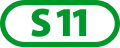 Deutsch: Logo der S-Bahn-Linie S11 Blankenese — Ohlsdorf (verkehrt nur zeitweilig) English: Logo urban train system Line S11 (temporar.)