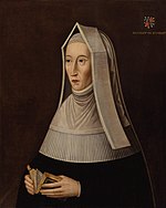 Lady Margaret Beaufort in traditionele weduwendracht (circa 1500)