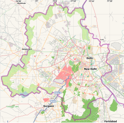 Location of Sanjay lake within Delhi