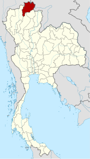 Karte von Thailand mit der Provinz Chiang Rai hervorgehoben