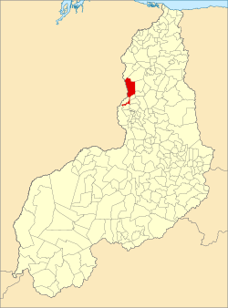 Location of Teresina in the State of Piauí