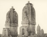 Front view of Ganesh and Durga temples, photographed by JD Beglar in 1872