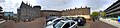 Panorama view of Dublin Castle showing from left to right, gateway to the Dubhlinn Gardens, Chapel Royal, Record Tower, gateway to the upper yard, Treasury Building, visitor reception centre, and Palace Street Gate