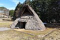 復元された堂之上遺跡の竪穴式住居、岐阜県高山市久々野町、国の史跡