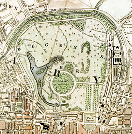 Regent's Park, Schmollinger map, 1833