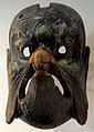 Masque de Gigaku[18]. Époque de Nara (710 -794). Japon, VIIIe siècle. Bois laqué et peint. H : 28,3 cm. Musée Guimet, Paris.