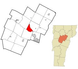 Location of Montpelier in Washington County, Vermont