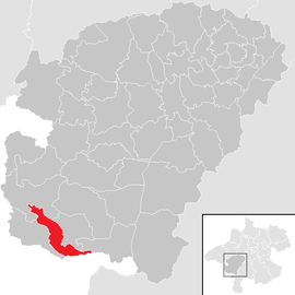 Poloha obce Mondsee v okrese Vöcklabruck (klikacia mapa)