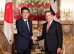 Shinzo Abe and Laurentino Cortizo at the Enthronement of Naruhito (1).jpg