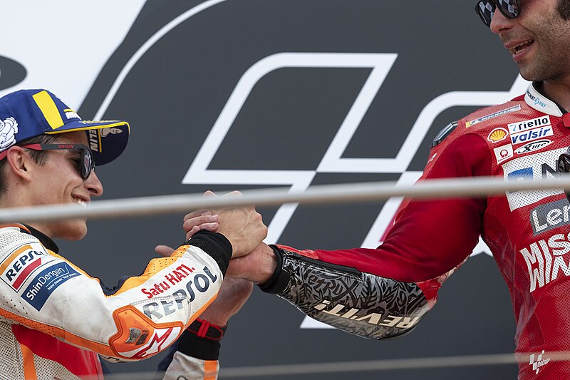 File:Marc Márquez and Danilo Petrucci 2019 Mugello.jpeg