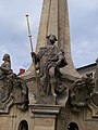 Der hl. Rochus an der Mariensäule (Pestsäule) in Šternberk, Tschechien, 18. Jh.