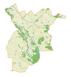 Mapa konturowa gminy Grodziczno, u góry po lewej znajduje się punkt z opisem „Zajączkowo Lubawskie”