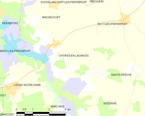 Poziția localității Chivres-en-Laonnois