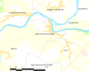 Poziția localității Verdun-sur-le-Doubs