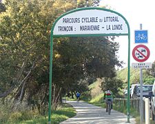 Section de piste cyclable à l'ouest de la Londe