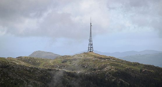 The radio Tower from 1912, ominating the "Rundemannen" mountin top (Bergen, Norway). The Tower is a listed Heritage site, and it also belongs to the Telenor Heritage Sites (Telenors verneplan) by Erlend Bjørtvedt