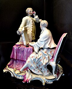 Alegorie pěti smyslů, porcelánka Frankenthal, kolem roku 1760, autor: Johann Friedrich Lück