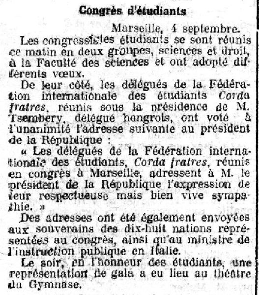 File:Congrès d'étudiants - La Justice - 5 septembre 1906 - page 1, 1ère colonne.jpg