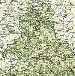 1807年的地圖，展示被巴伐利亞包圍的雷根斯堡親王國