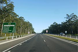 Hunter Expressway, looking west from the Newcastle Interchange