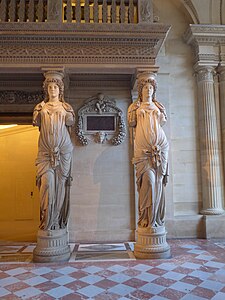 Renaissance caryatids of the musicians' loft in the Louvre Palace, Paris, by Jean Goujon, 1550[19]