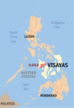 Mapa iti Filipinas a mangipakita ti pakasarakan iti Iloilo.