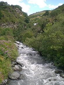 le torrent de Péclet en venant de Val Thorens.