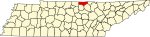 State map highlighting Clay County