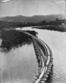 Nihotupu Dam tramway passing over Big Muddy Creek in 1920