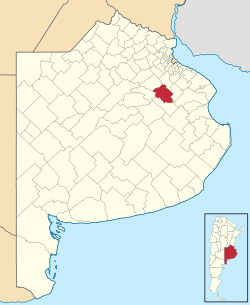location of Partido de San Miguel del Monte in Buenos Aires Province