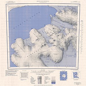 Topographisches Kartenblatt Beethoven-Halbinsel (1:250.000) mit dem Verdi Inlet (Mitte links)