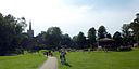 ☎∈ Cutts Close Park in Oakham, with the All Saints' Church in the background.